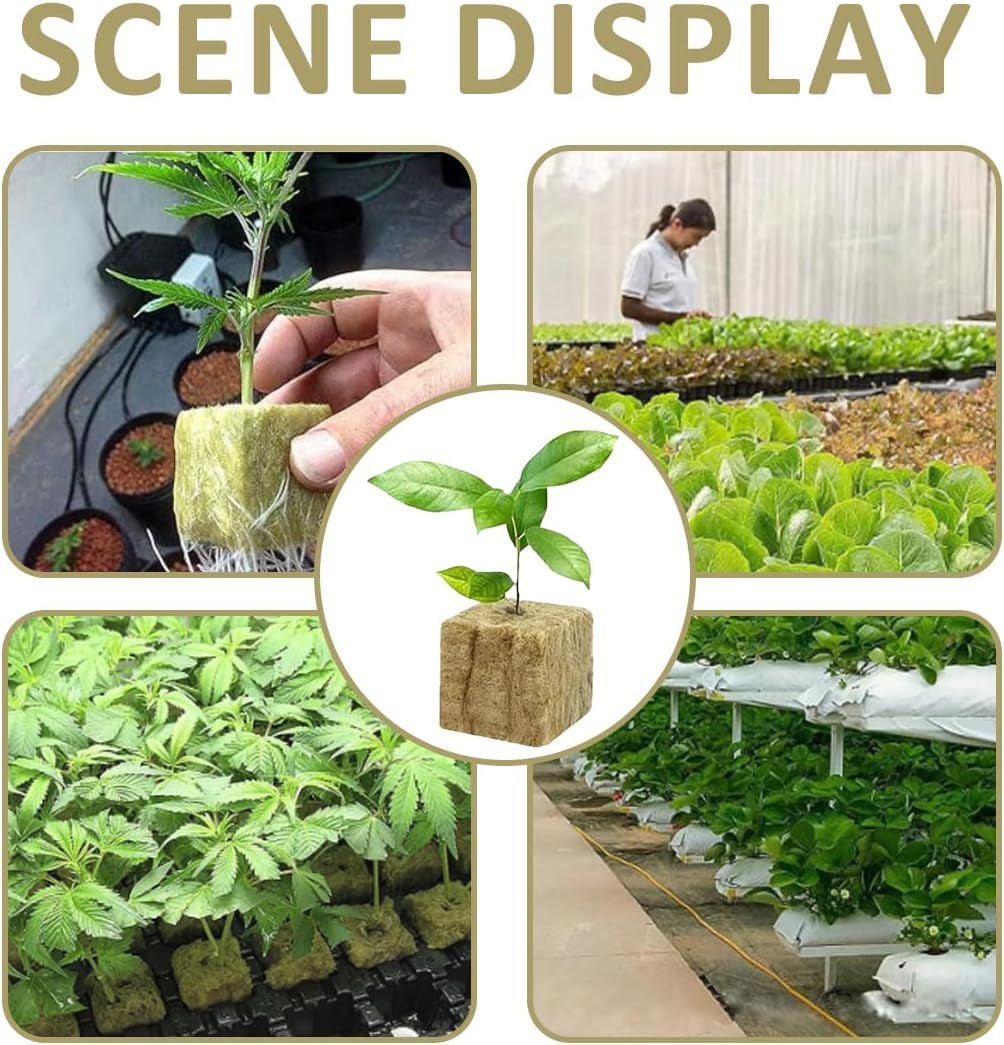 Rockwool Seedling Cubes 28 - Rockwool Cubes 4x4x4cm - Cubos de Plántula, Cubos de Lana de Roca, Sistemas de Plántulas Hidropónicas/Plantas Clonadas/Proyectos Escolares, Cultivo de Plántulas Sin Tierra