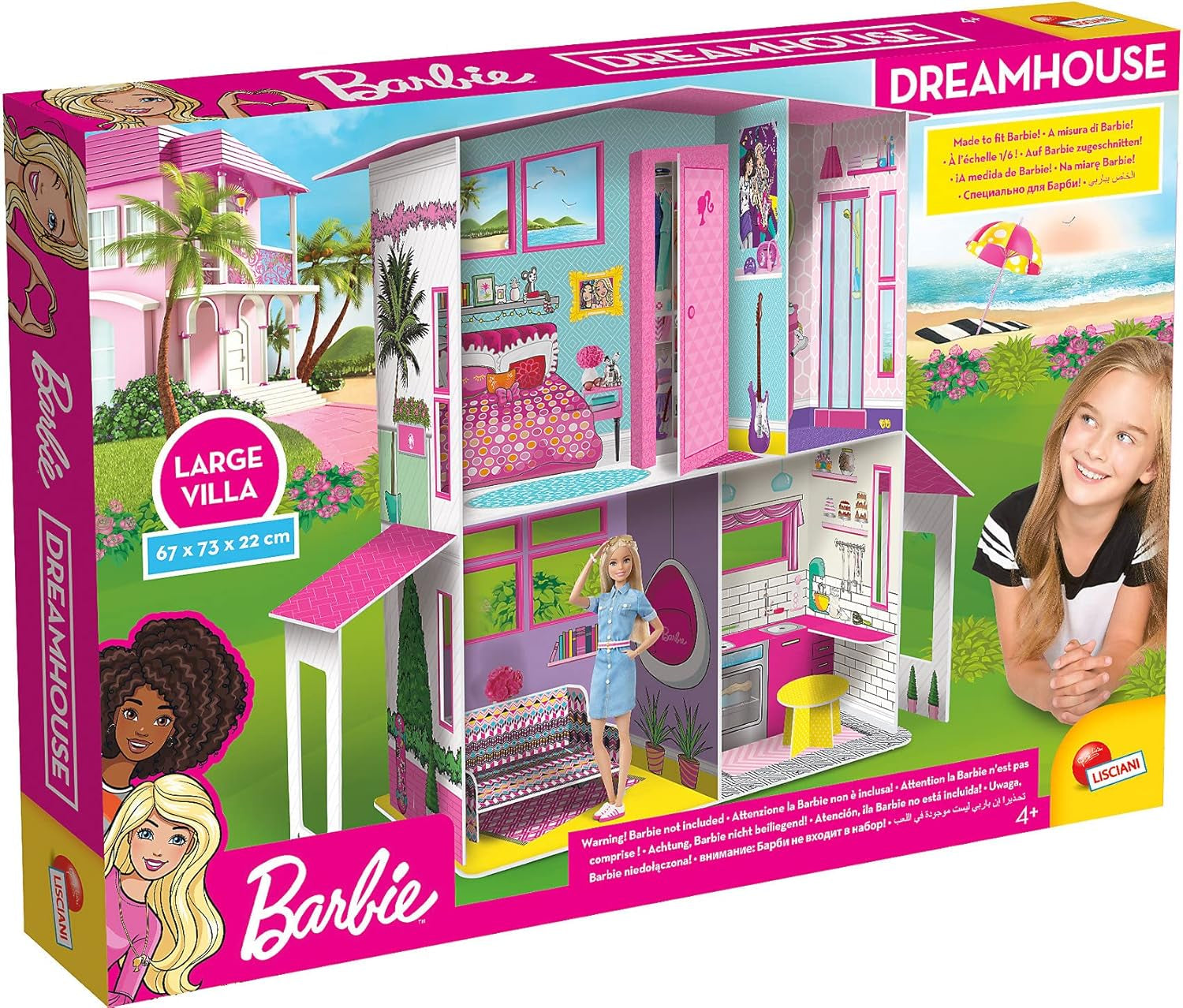 Lisciani - BARBIE Dollhouse - Barbie Dream Villa On Two Floors - 3D House To Build, Decorate And Design - Creative Craft And Construction Toy For Children 4 Years And Up Casute de papusi Naty Shop