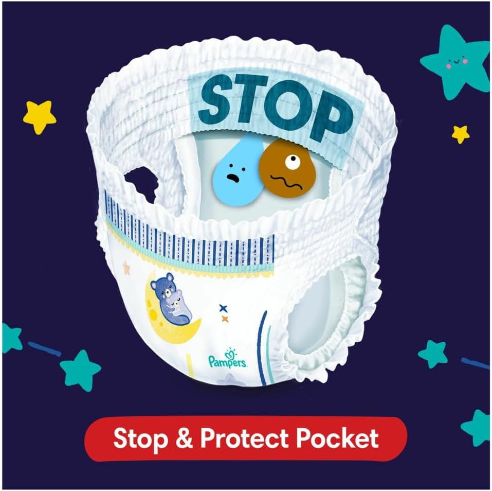 Pampers - Camisones antideslizantes para bebé - Talla 6 - Paquete pequeño - 30 piezas - 15+ kg