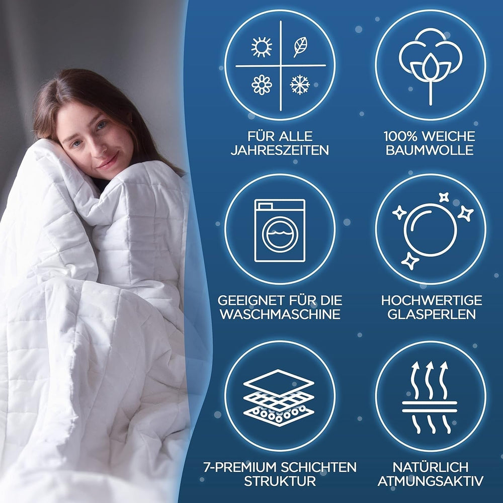 Samthus Manta lastrada 135X200Cm 6Kg Certificado Oeko-Tex - Manta de relajación 100% algodón - Manta pesada antiestrés y terapéutica - Duerme mejor con nuestra manta pesada - Manta lastrada Camas y Mantas Besuche den Samthus-Store