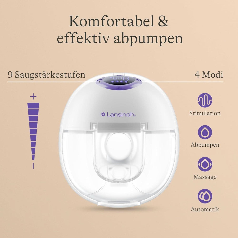 Lansinoh Tragbare Elektrische Doppelmilchpumpe – Freihändig Und Leise Abpumpen Ohne Kabel & Schläuche – Wiederaufladbarer Akku – Einfache Bedienung & Reinigung - Accesorios manos libres Alimentación y lactancia Bebe Naty Shop