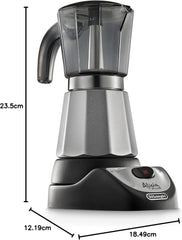 De'Longhi Alicia Plus EMKM6.B Oală Moka (rotativă la 360°, 550 W) Argintiu-Negru