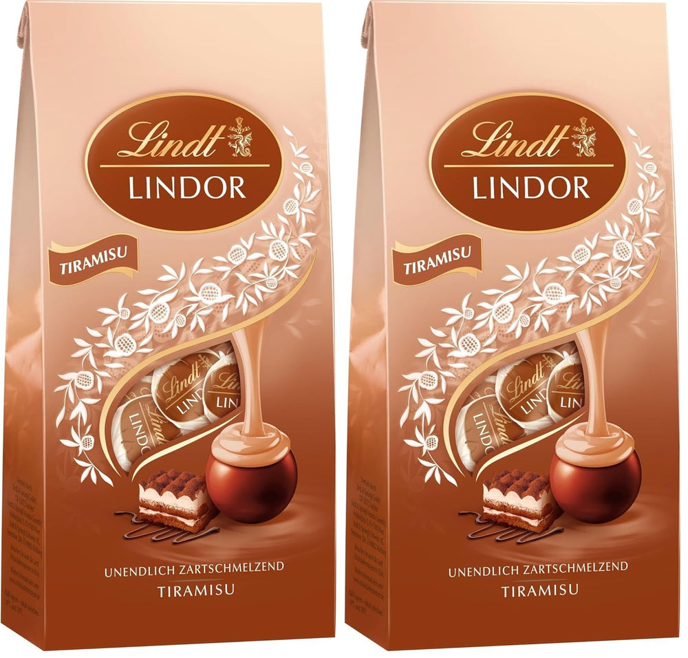 Chocolate Lindt | Bolsa Tiramisú LINDOR | 137g | 11 bolas de chocolate con leche con relleno de tiramisú que se derrite en la boca | Regalo de chocolate
