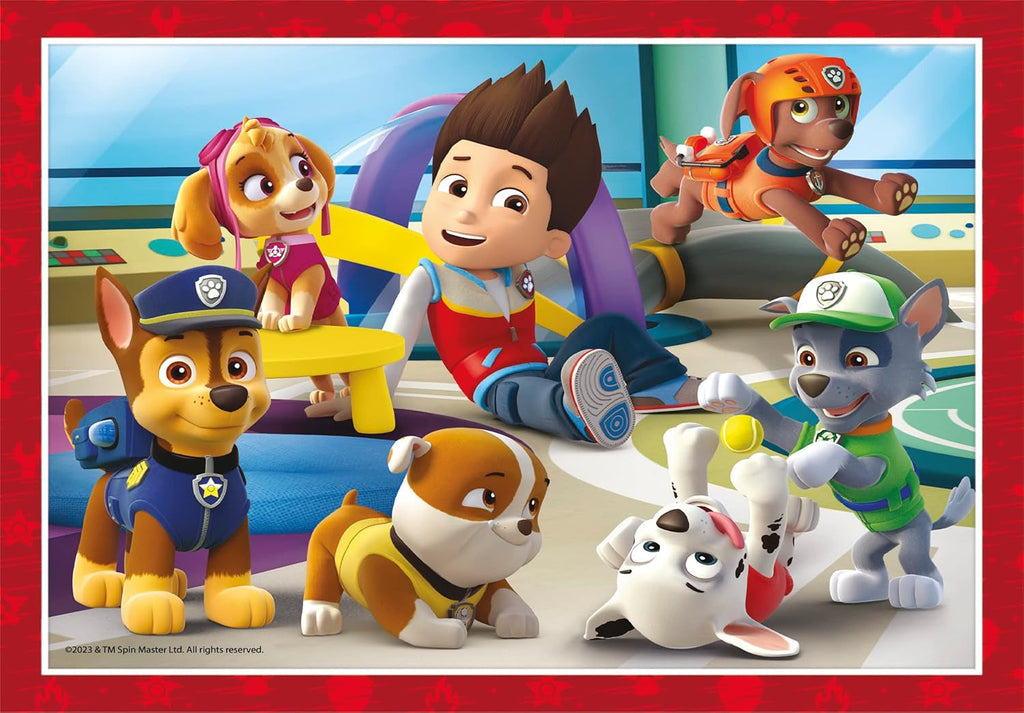 Clementoni - 21513 - Supercolor Puzzle 4 in 1 - Paw Patrol - Puzzle 12,16,20,24 piese de la 3 ani, Puzzle colorat pentru copii cu luminozitate specială și intensitate a culorilor, Joc de îndemânare pentru copii Puzzle Naty Shop