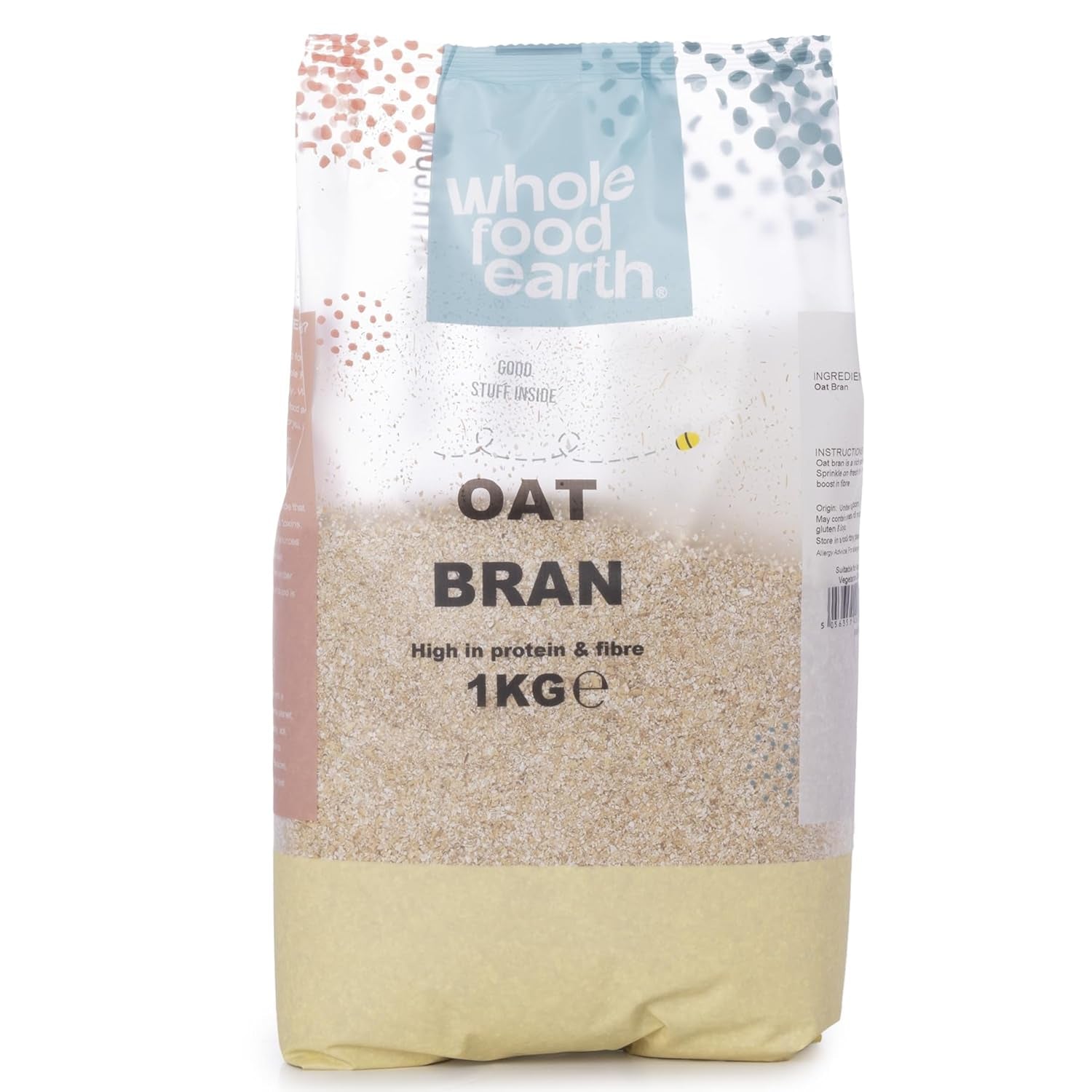 Salvado de avena estabilizado Wholefood Earth 2 kg | Sin OGM | Rico en fibra