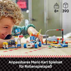 LEGO Super Mario: Mario Kart - Set de garaje de Toad, juguete mecánico de Nintendo con 2 figuras del personaje de Toad azul para juego independiente, regalo de cumpleaños para niños, niñas y jugadores a partir de 8 años 72035