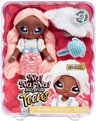 ¡N / A! ¡N / A! ¡N / A! SurpriseTeens Modepuppe - Sammlerpuppe - Stoffpuppe suave de 28 cm, inspirado en Ovejas - Con pelo rosa - Cordero Lila