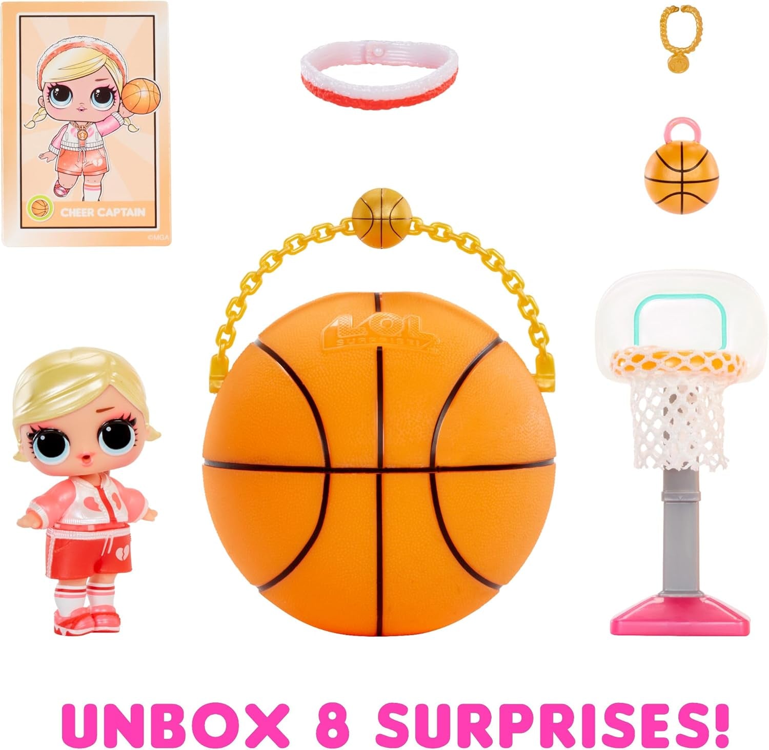 LOL Surprise! Colecția All-Star Sports Vault Tots - Include 1 păpușă, ambalaj blindat, 12 păpuși de colecție, 8 accesorii de despachetat, ideal pentru copii cu vârsta de 4 ani și peste, roz