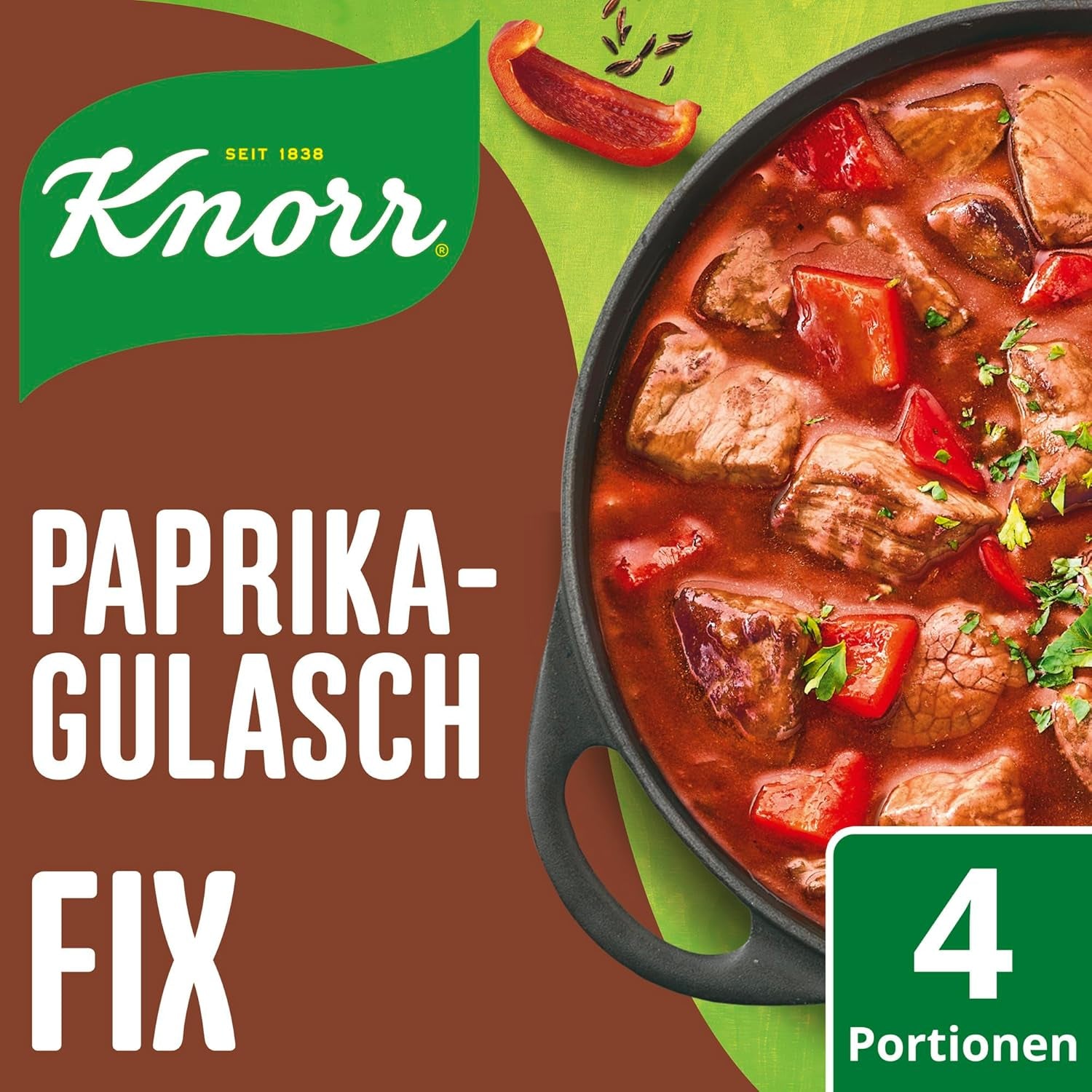 Knorr Fix Würzmischung Paprika-Gulasch für eine leckeres Fleischgericht mit natürliche Ingredient 4 Porciones