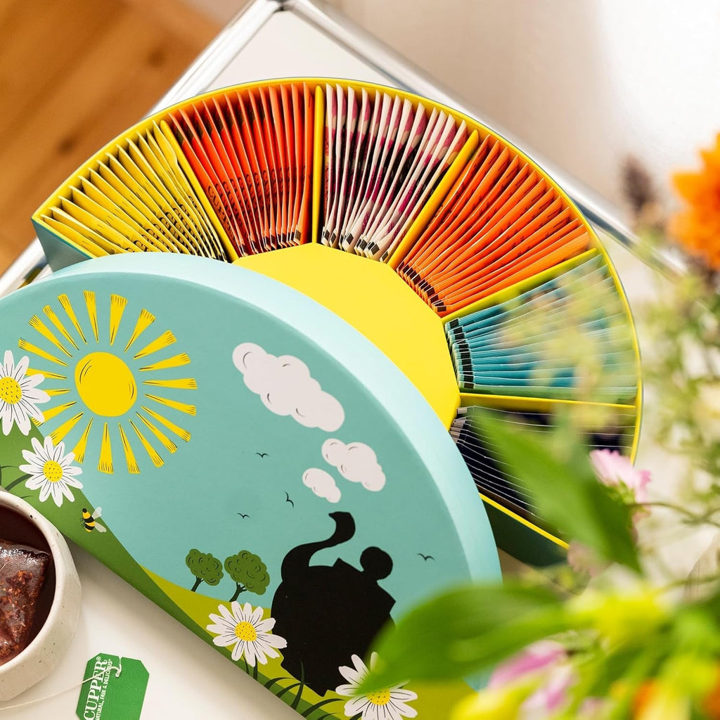 Set cadou cu ceaiuri bio Cupper, 6 sortimente de ceaiuri din plante și fructe pentru întreaga zi, set de ceai, cutie cadou, colecție de ceaiuri bio selectate (1 cutie, 78 pliculețe de ceai)