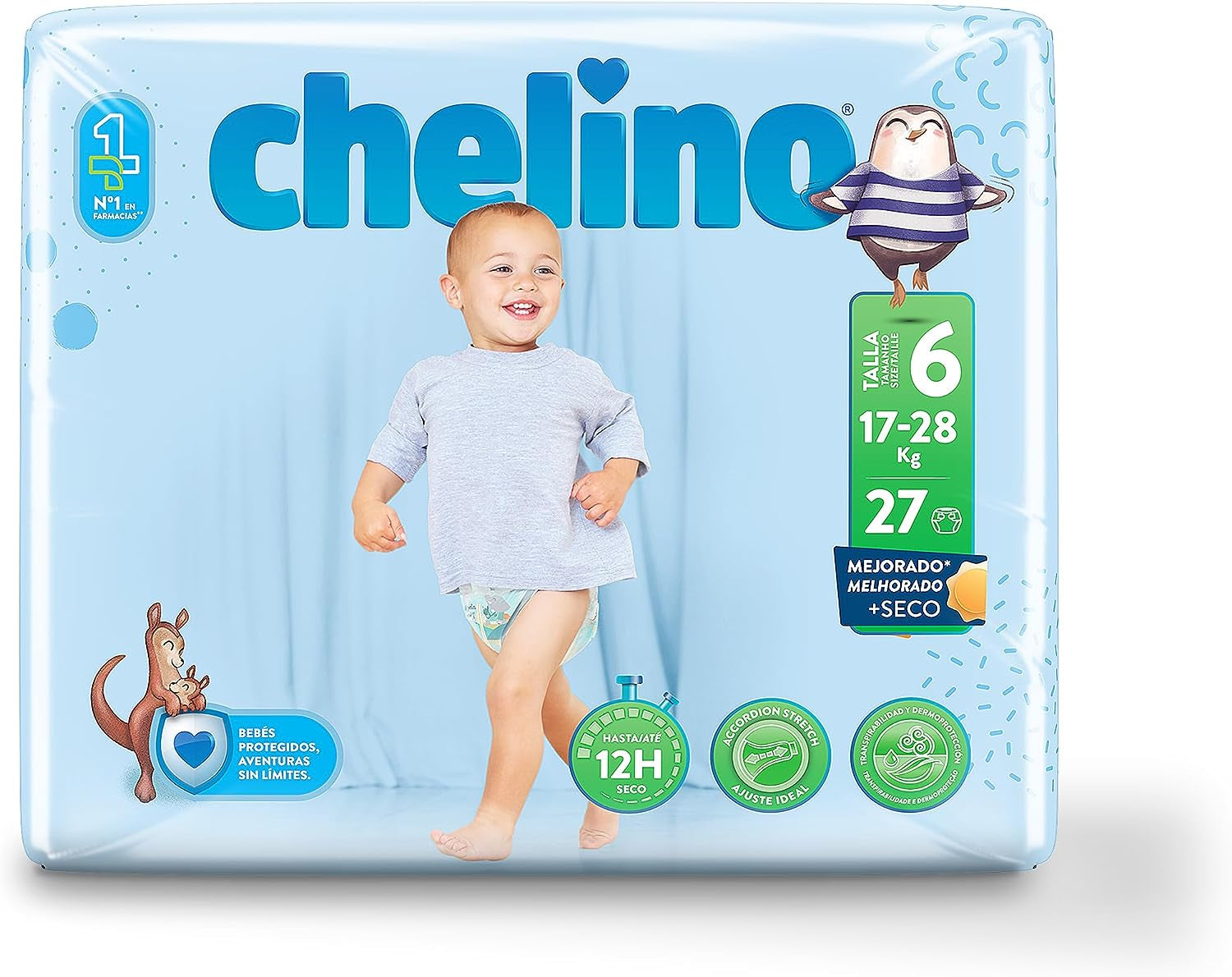 Pañales Indas Fashion & Love XL, talla 6 (17-28 kg), 27 piezas