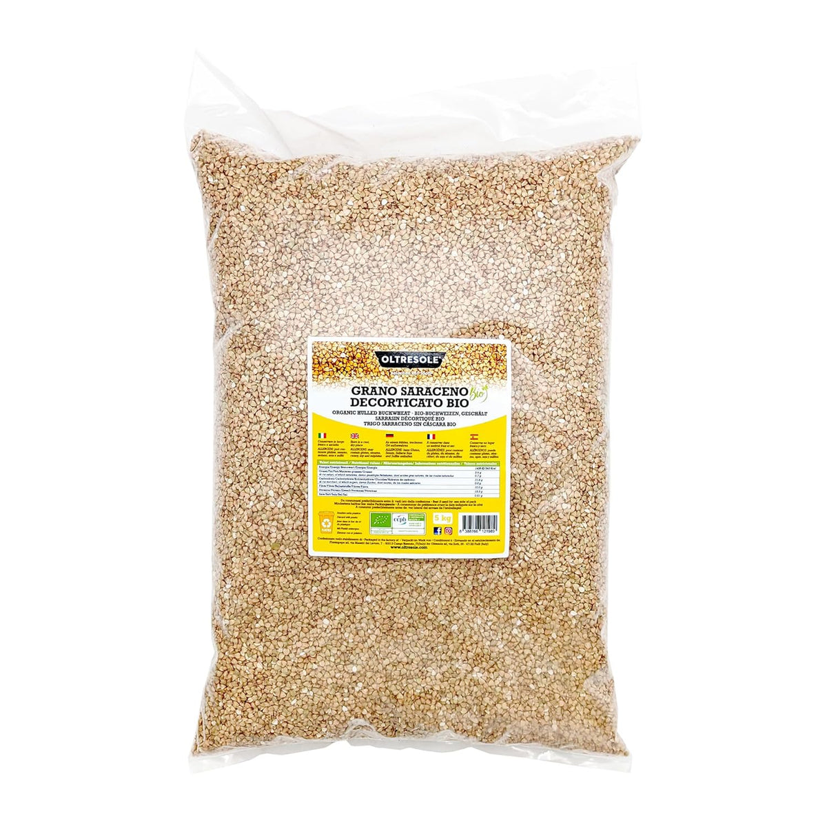 - Buchweizen geschält orgánico 5 kg - Getreide, nicht wärmebehandelt, aus biologischem Anbau, Paquete Conveniencia