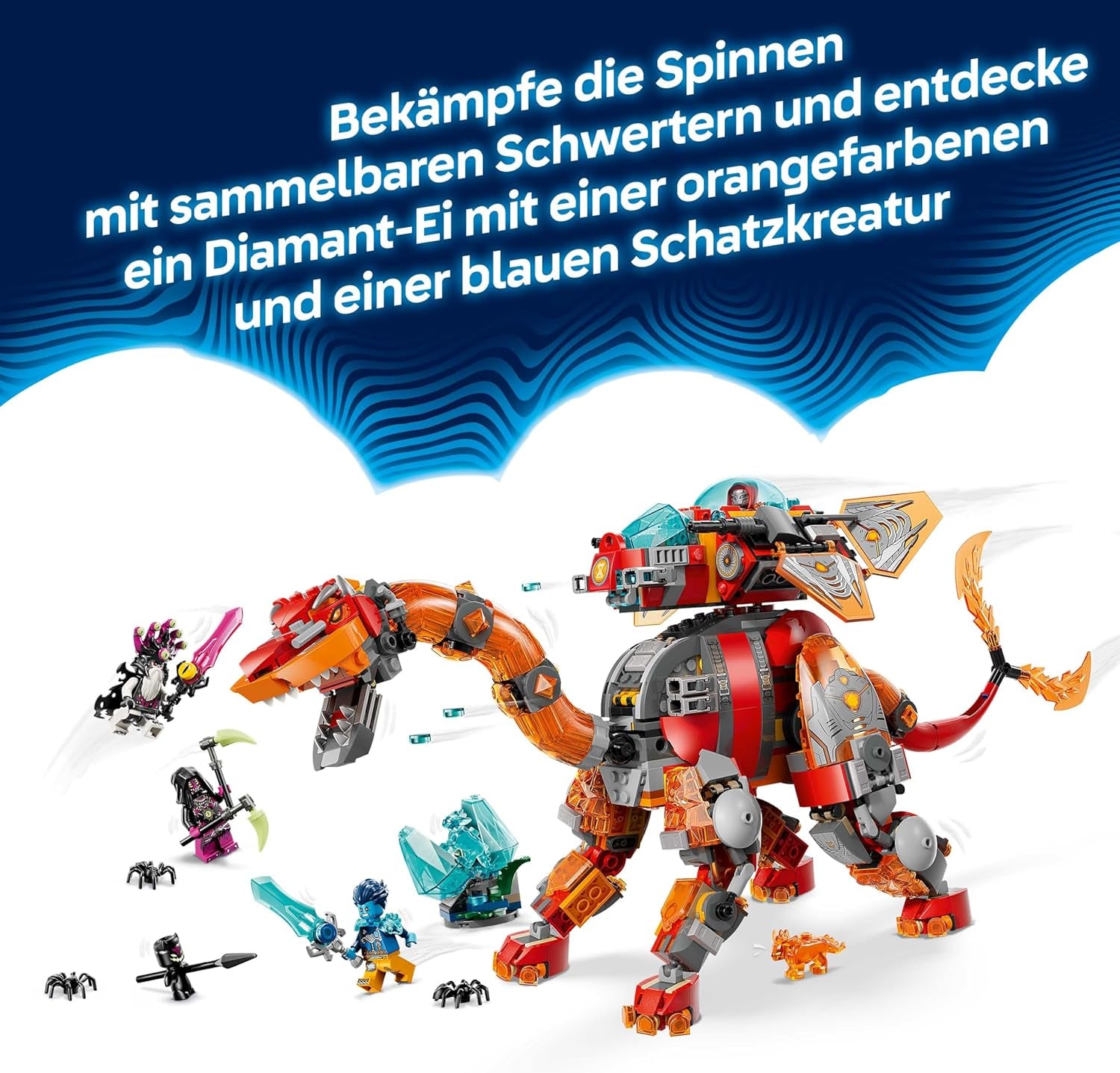 LEGO DREAMZzz 2en1 Dino-Düsenflieger - Dinosaurier Spielzeug verwandelbar in Stegosaurus - inkl. 4 Minifiguras y 2 Criaturas del Tesoro coleccionables - Regalo para niños a partir de 9 años - 71514
