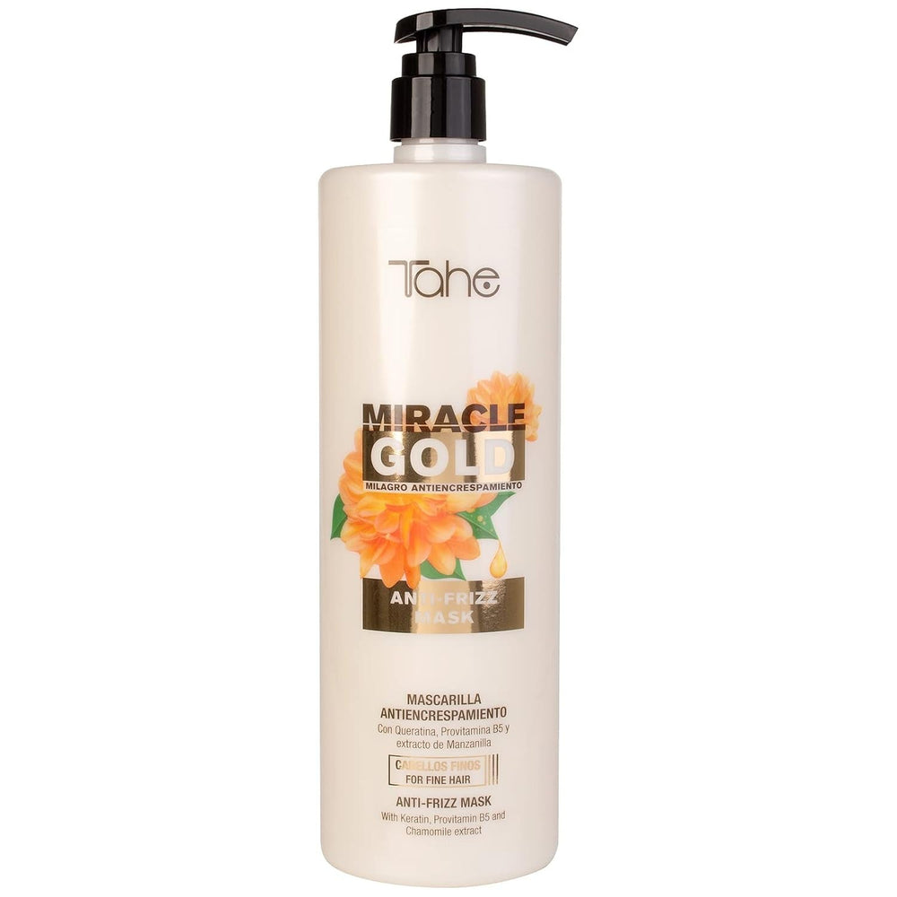 Mască anti-frizz Miracle Gold pentru păr fin cu keratină, provitamina B5 și extract de mușețel, 300 ml Masca de par Naty Shop 1 litru (1 pachet)