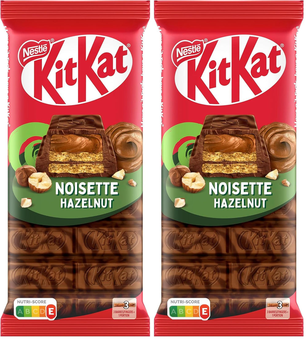 Oblea crujiente Nestlé de avellana con relleno cremoso de avellana y cobertura de chocolate veteado, paquete de 2 (1 x 99 g)