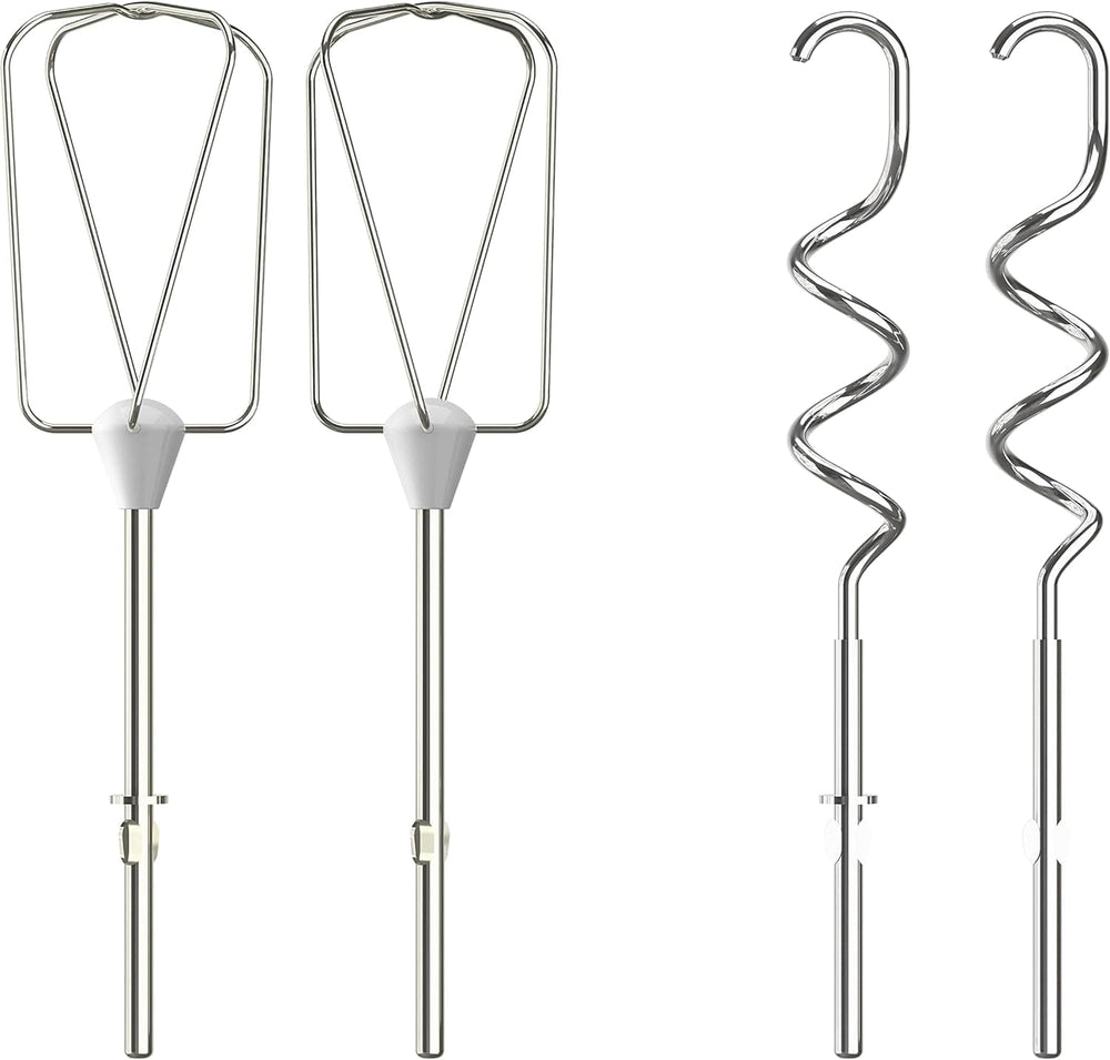 Krups GN4001 3 Mix 4000 Batidora de mano | 450 vatios | Diseño robusto | Controlador de velocidad variable | Función Turbo y Auswurf | incluido 2 Rührbesen y 2 Knethaken | Weiß/Grau Cocina Tienda Naty