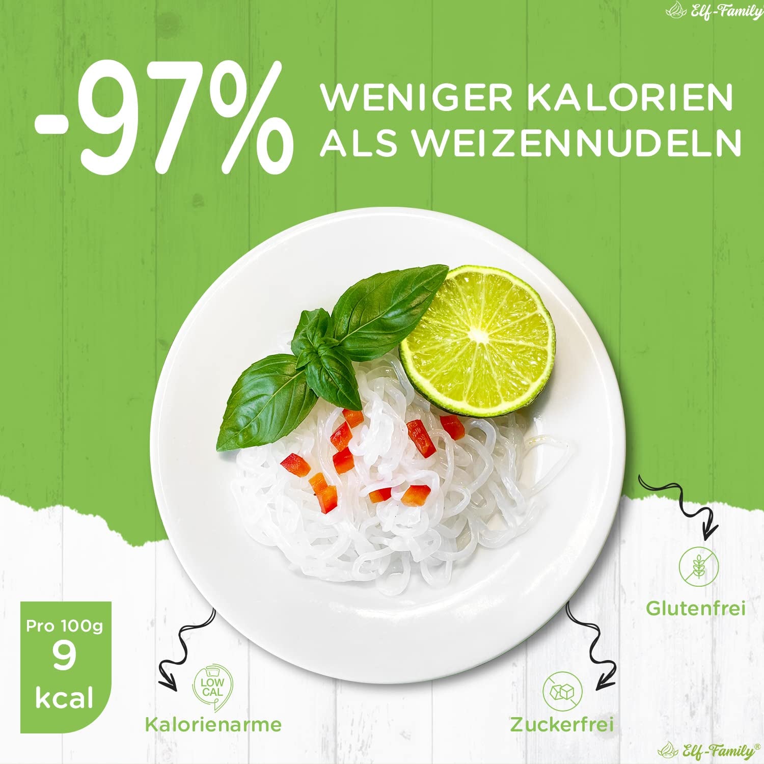 Elf-Family 6 Cajas (12 Piezas) Fideos Shirataki Konjac Orgánicos Ultra Bajos en Carbohidratos Veganos Sin Gluten - 1,62 kg, Sin Carbohidratos/Keto/Bajos en Calorías/Sin Grasa/Sin Azúcar Fideos Instantáneos - Espagueti y Fettuccine