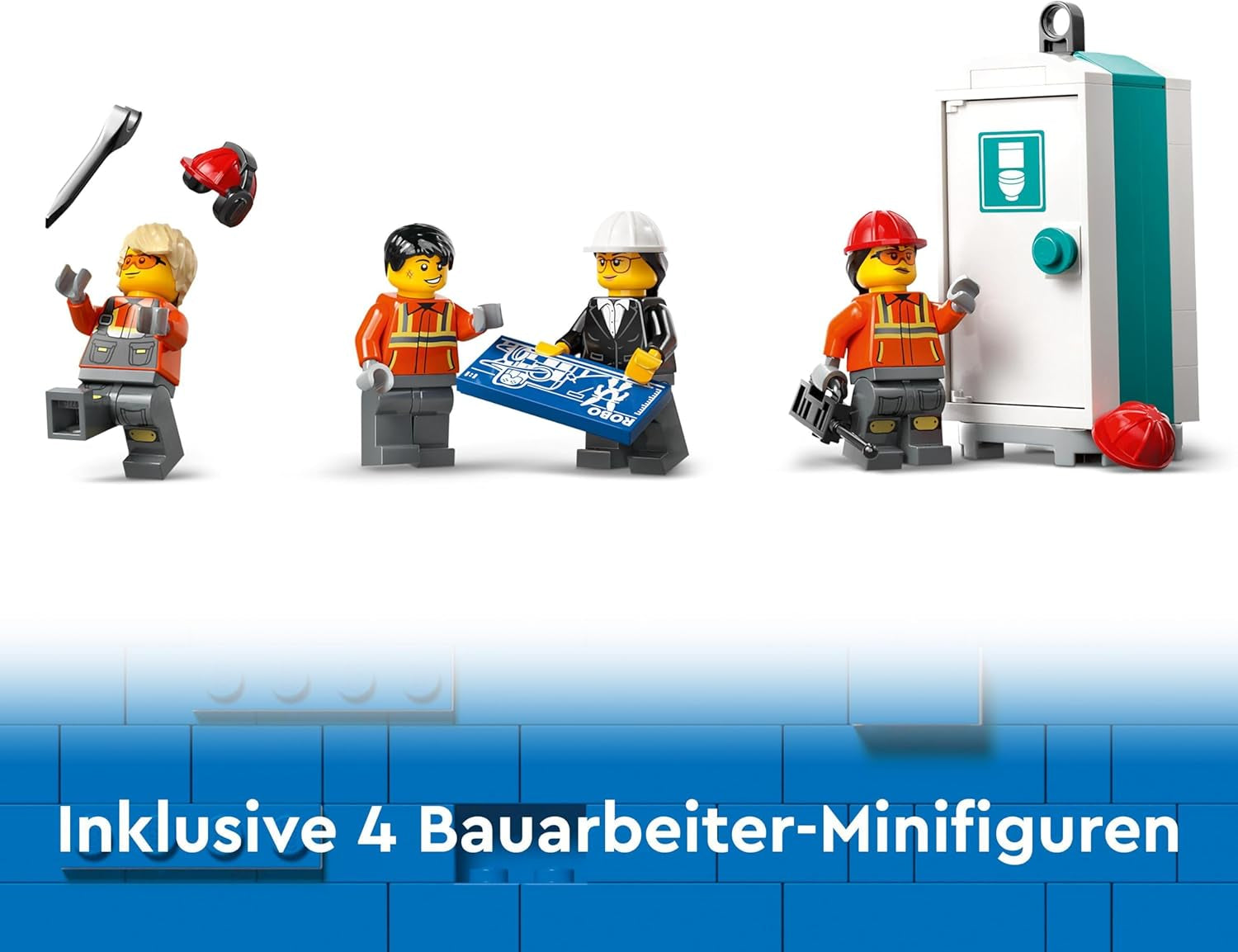 LEGO City Grúa de Construcción Móvil Juguete de Construcción para Niños y Niñas Regalo Creativo para Niños Brazo Largo Extensible 4 Minifiguras de Trabajadores de la Construcción para Juegos de Interpretación 60409 Juegos de Construcción Besuche den LEGO-Store