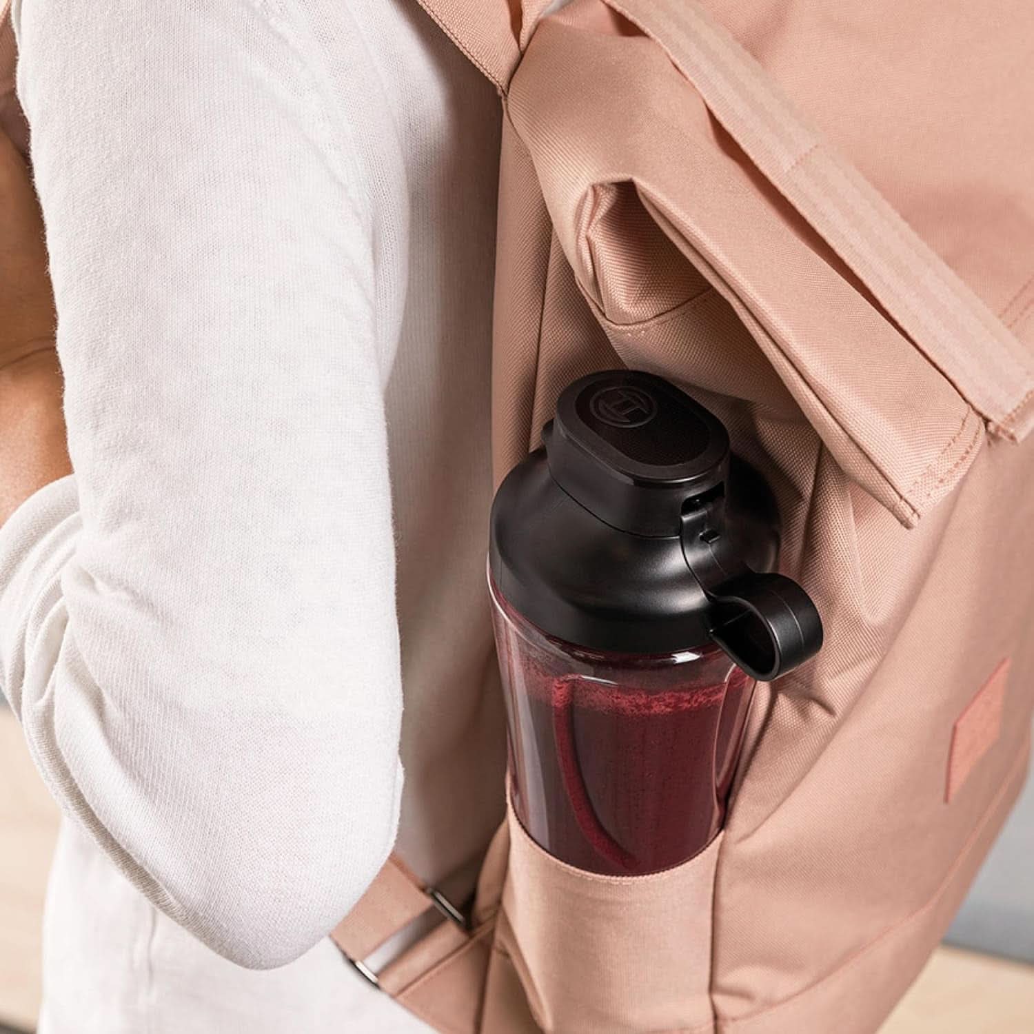 Bosch Minibatidora con base Vitapower Serie 2 MMB2111S, Batidora de alta velocidad, Bis Zu 40.000 rpm, Tritan Togo-Flasche 0,6 L, Trinkdeckel, Bruchsicher, Spülmasch.Geeignete Teile, 450W, Plata/Negro Cocina Naty Shop