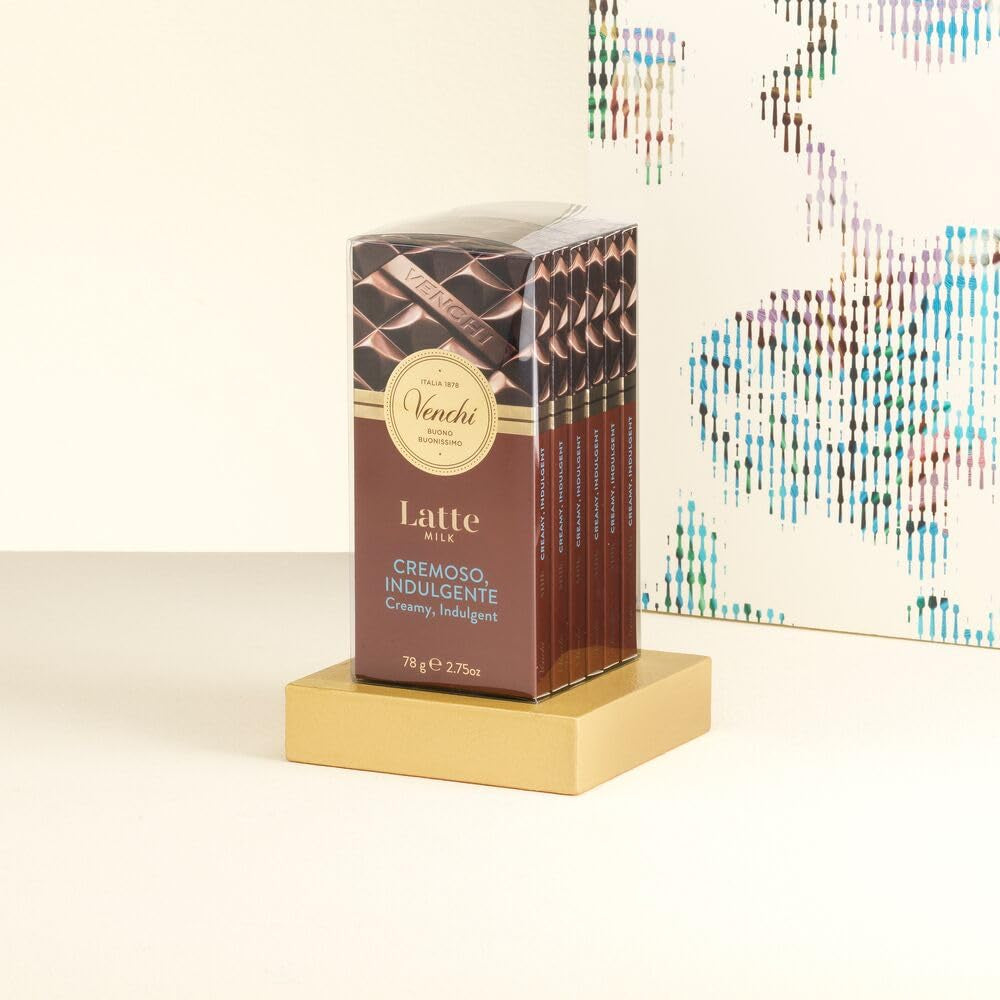 Venchi - Juego de 6 barras de chocolate con leche surtidas, 468 g - Sin gluten - Idea de regalo