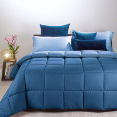 Caleffi Funda nórdica para cama de matrimonio Modern Double Azul - Cama de matrimonio (260 X 265 Cm) Edredones y edredones Naty Shop Azul