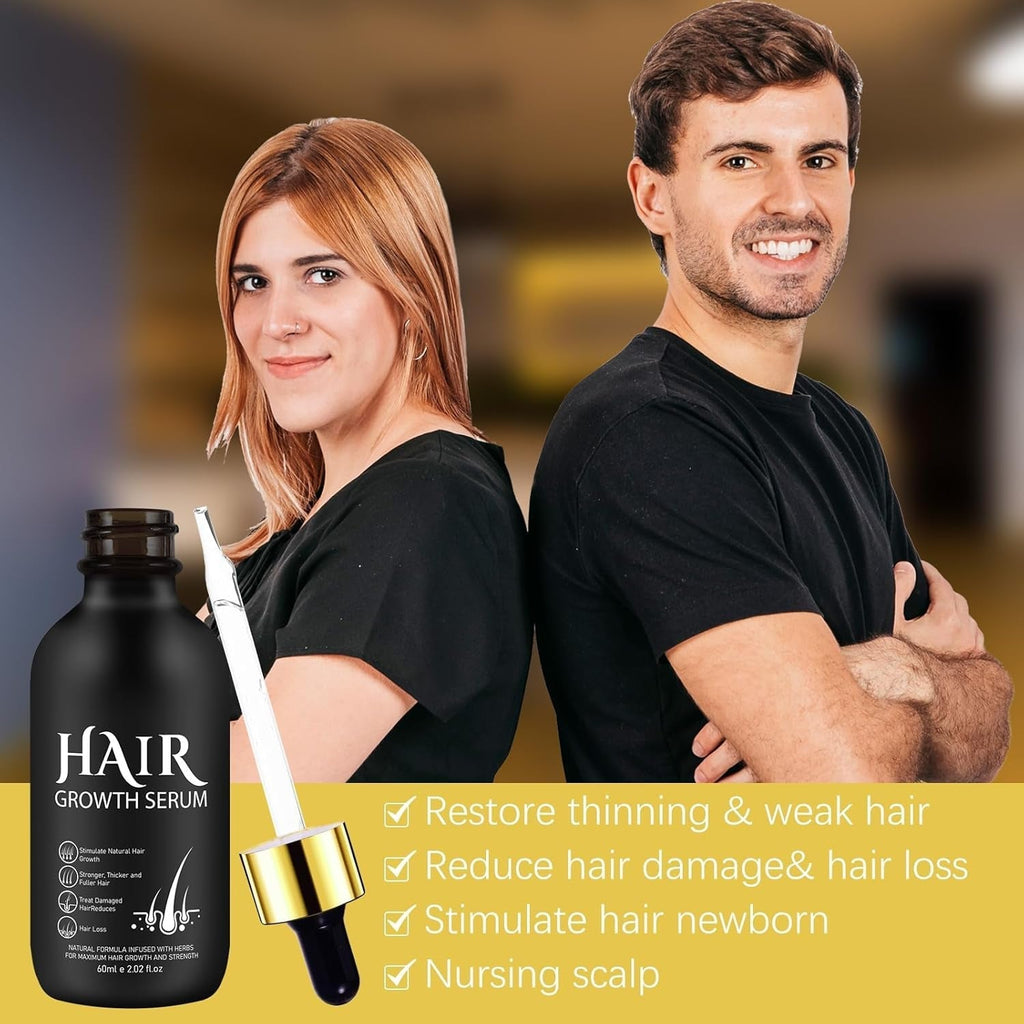 Ulei organic 5% pentru creșterea părului - Soluție pentru uz extern - Creșterea și îngroșarea părului - Pentru căderea părului și subțierea părului la bărbați - Reactivează foliculii reduși - Dozator cu pompă precisă, 60ml Ingrijirea parului Naty Shop