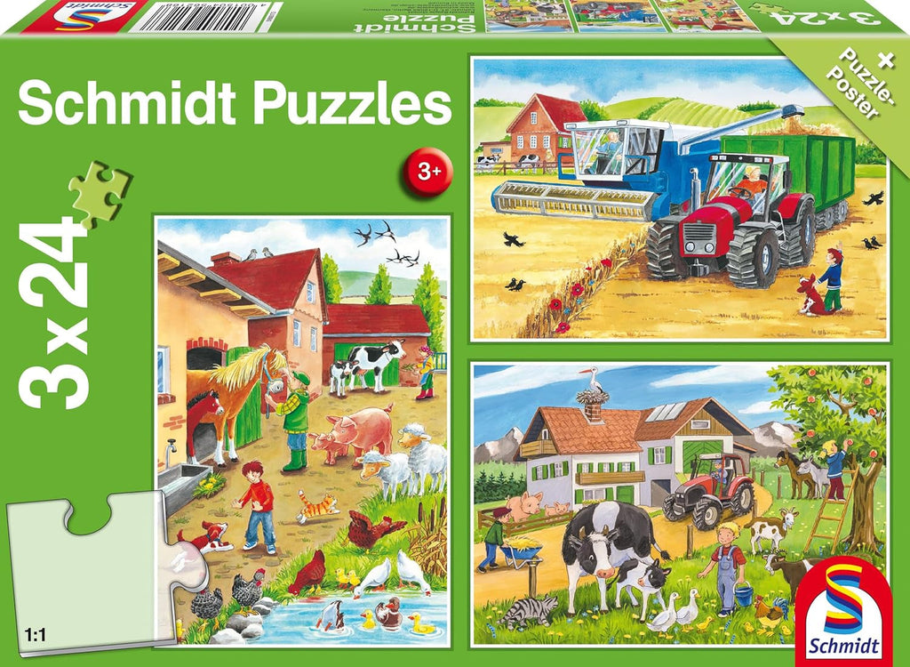 Schmidt Spiele 56216 Puzzle jigsaw pentru copii, 3X24 piese Puzzle Naty Shop Titlu implicit