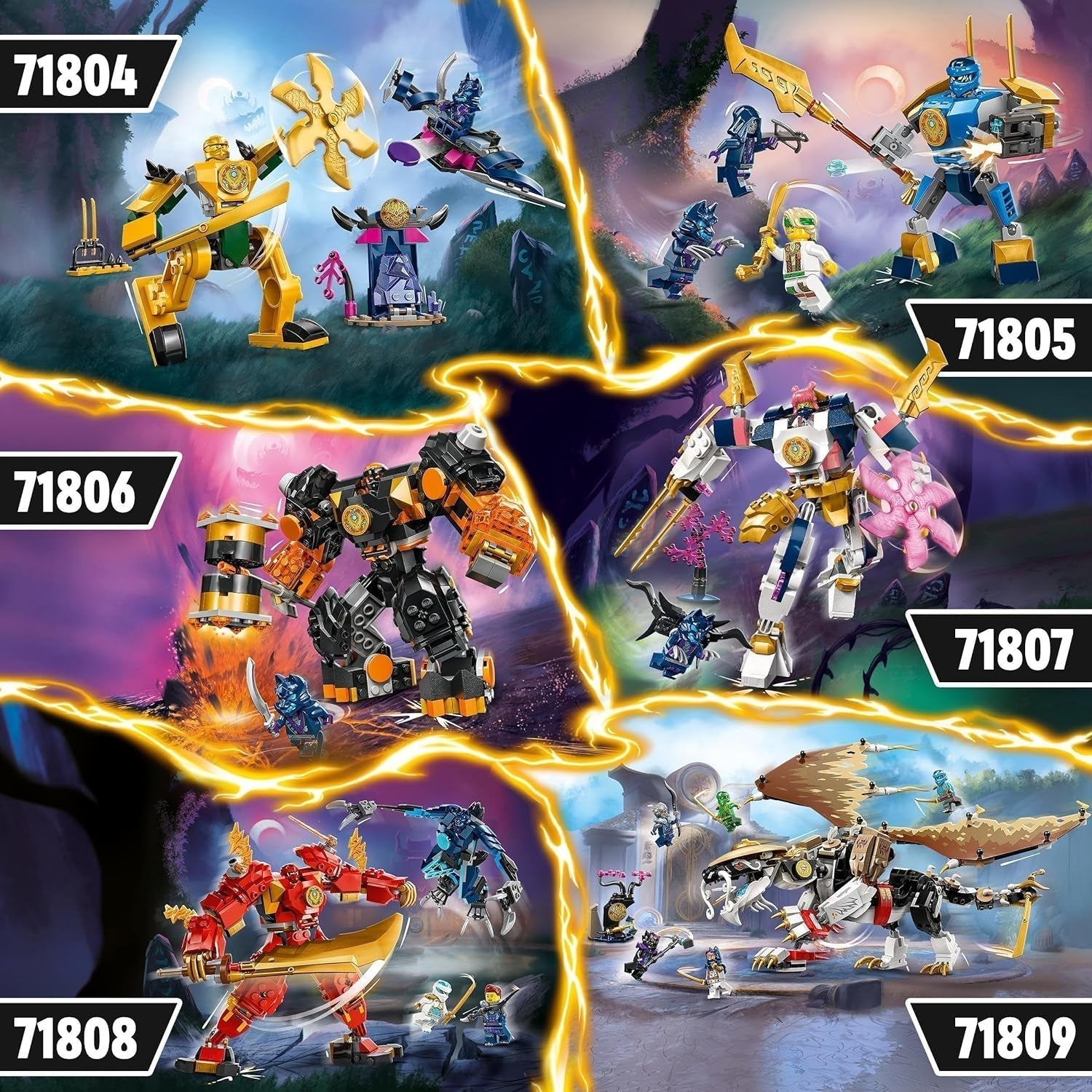 LEGO NINJAGO Jay Battle Mech, juguete ninja para niños con figuras, incluida minifigura de Jay con mini katana, figuras de acción y mech, pequeño regalo para niños y niñas creativos a partir de 6 años 71805 Juegos de construcción Besuche den LEGO-Store