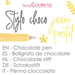 Scrapcooking - Pix Pastel Galben cu Zahăr - Zahăr cu Scriere Galben 25g - Pix Decorativ Comestibil cu Zahăr - Scriere și Desen - Etichetare Fondant, Glazură, Prăjituri - 6804