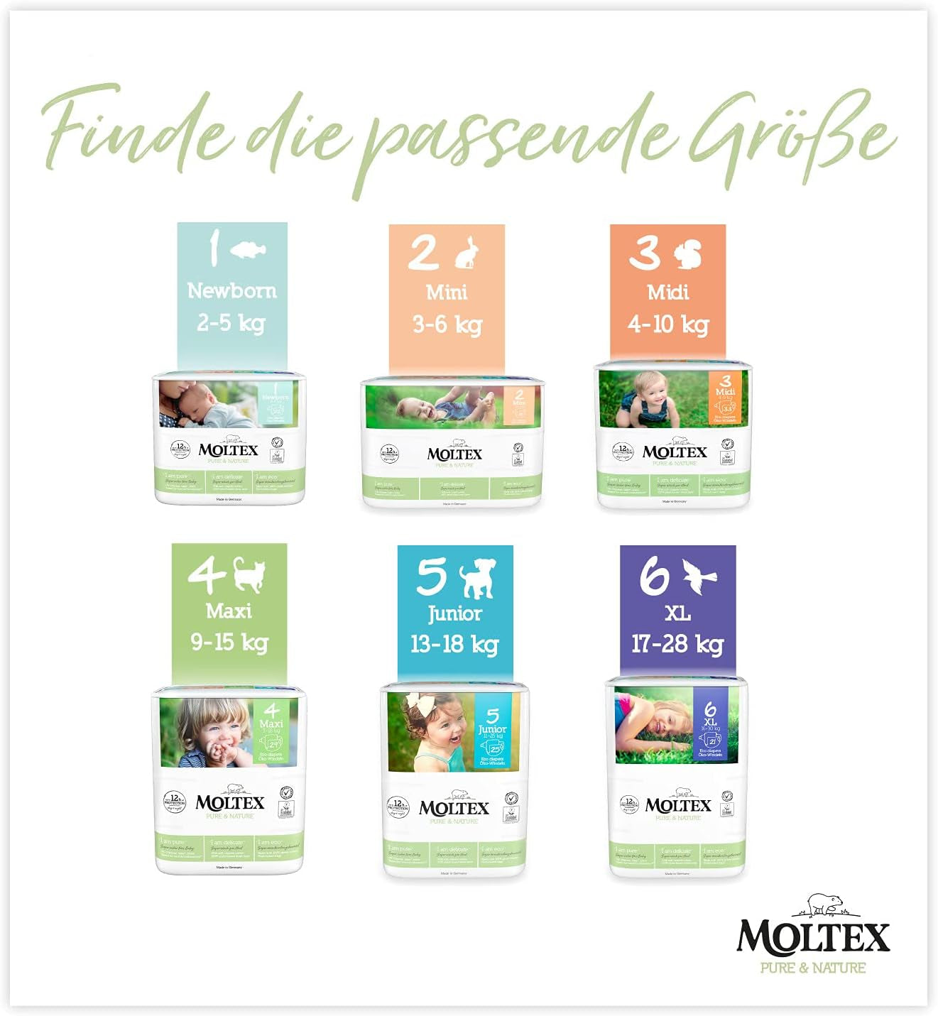 Pure & Nature Pañales Orgánicos Talla 6 XL (17-28kg) Mensual Caja 84 Pañales Orgánicos