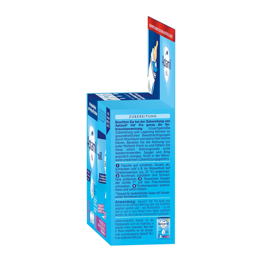 Aptamil HA Pre Ready to Drink – Leche hidrolizada para lactantes desde el nacimiento – 4 x 2 x 90 ml