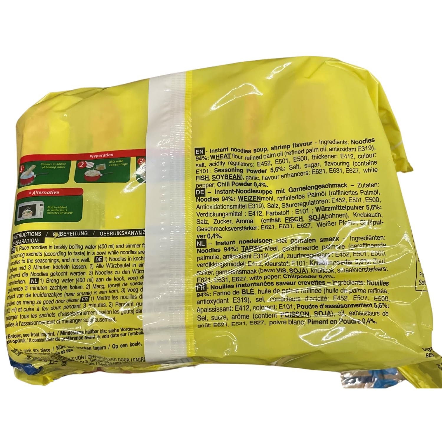 INDOMIE - Fideos instantáneos con gambas, paquete de 5 - (1 x 5 x 70 g)