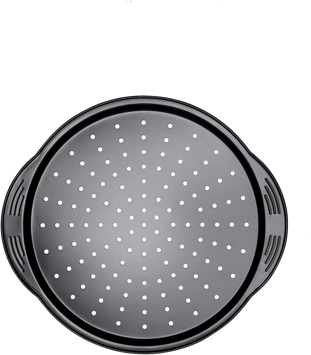 Prestige 48227 Aerolift Muffin Zinn, Acero al Carbono, Schwarz Moldes y bandejas para horno Naty Shop 30Cm Pizzablech