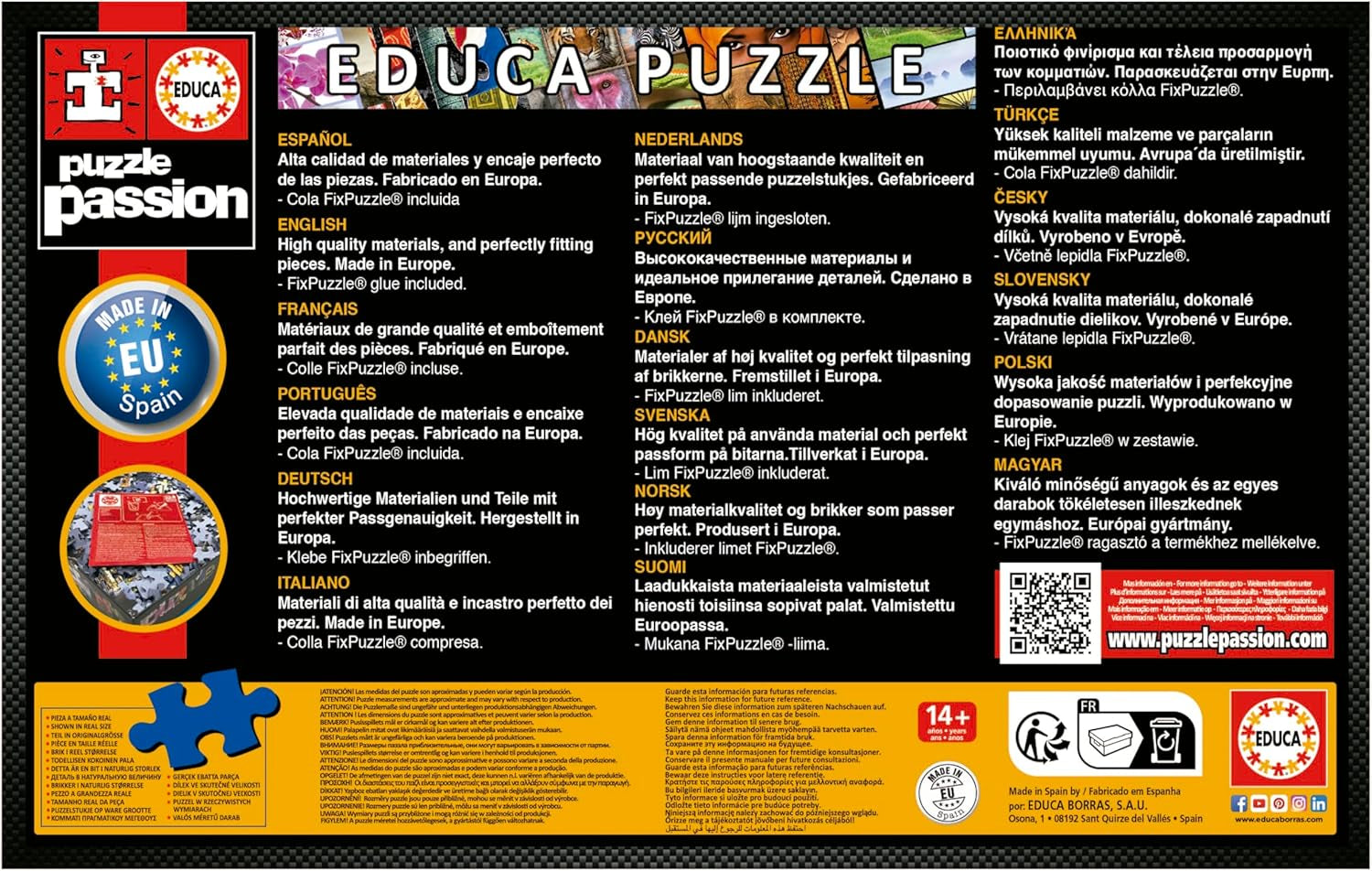 Educa - Puzzle de 1000 piezas para adultos | Biblioteca. Dimensiones: 68 X 48 cm. Incluye pegamento para rompecabezas Fixpuzzle. Durante 14 años (19925) Puzzle Naty Shop