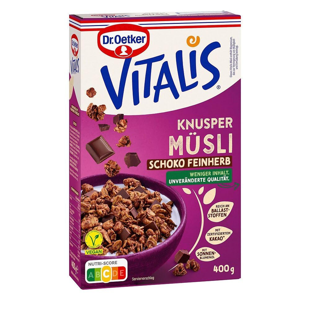 Dr. Oetker Vitalis Crunchy Honeys: Muesli crujiente con miel para desayunos y meriendas, paquete de 5 (5 x 600 g)