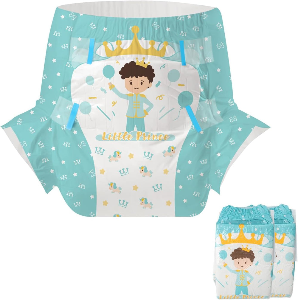 CutiePlusU Pañales para Adultos Paquete de 2 Bragas Desechables para Incontinencia con Solapas para Mujeres y Hombres Máxima Absorbencia Durante la Noche - Principito (Mediano 71-96 cm)