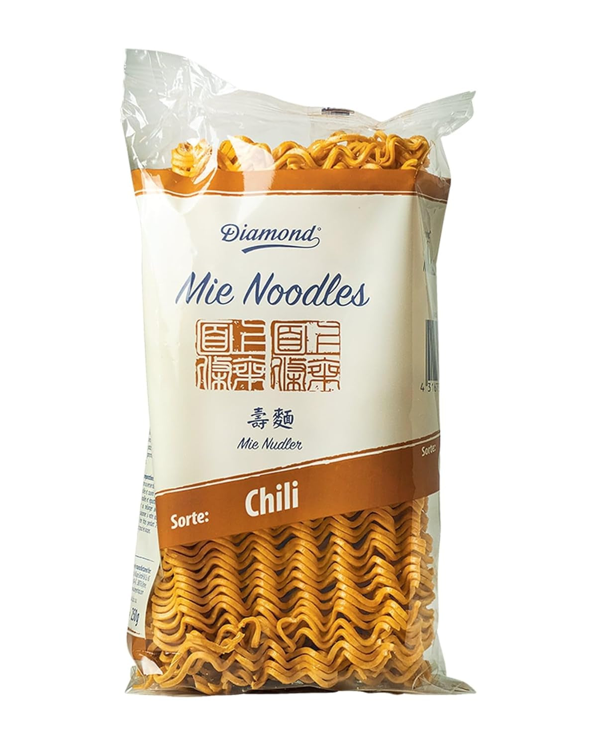 DIAMOND Mie Chili Noodles, fideos de trigo con chile en polvo, sin huevo, rápidos y fáciles, vegetarianos - 1 x 250 g