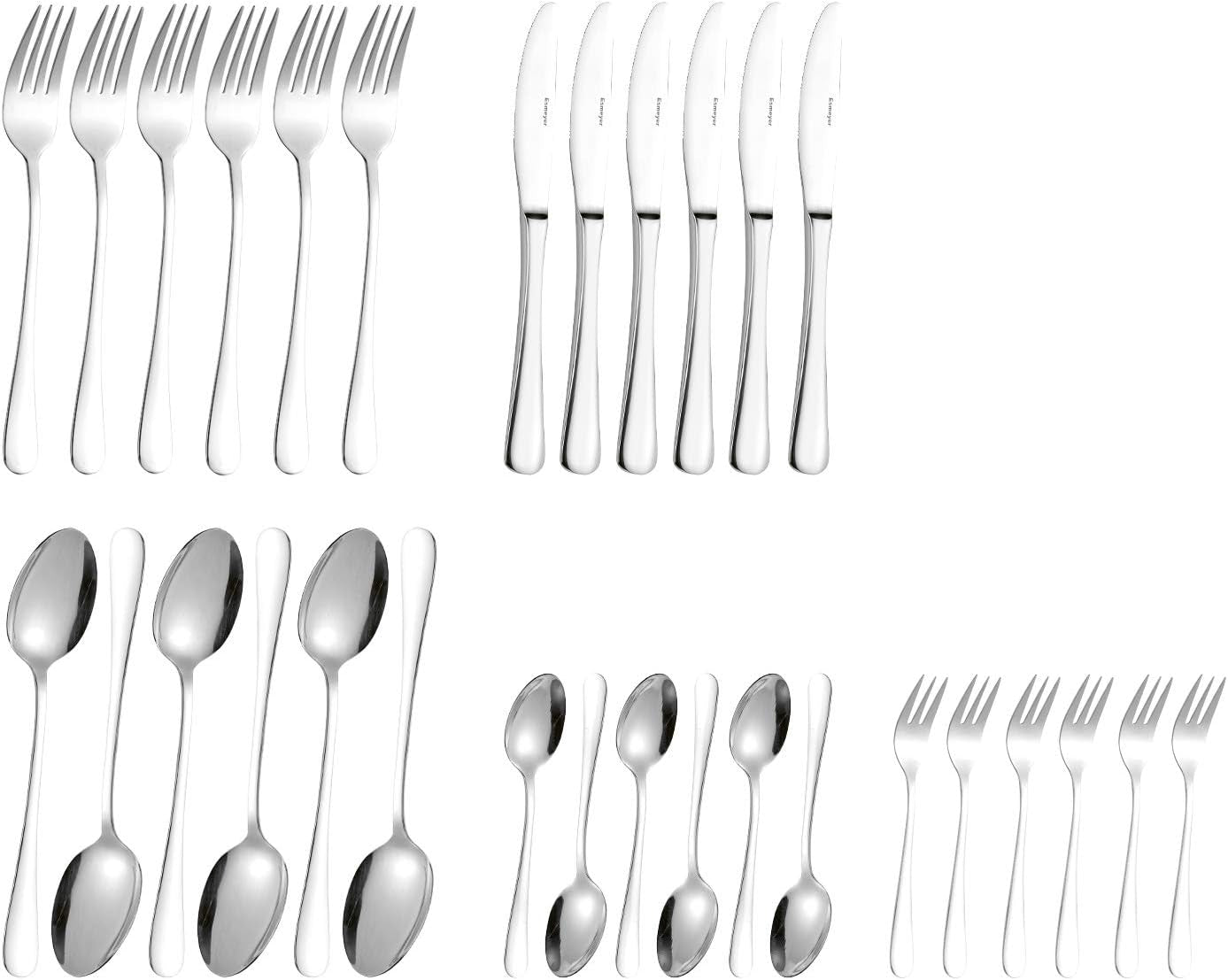 Juego de Cubiertos Sylvia Fabricado en acero inoxidable 18/0 Pulido 30 piezas Cocina Naty Shop