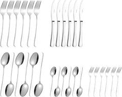 Juego de Cubiertos Sylvia Fabricado en acero inoxidable 18/0 Pulido 30 piezas Cocina Naty Shop