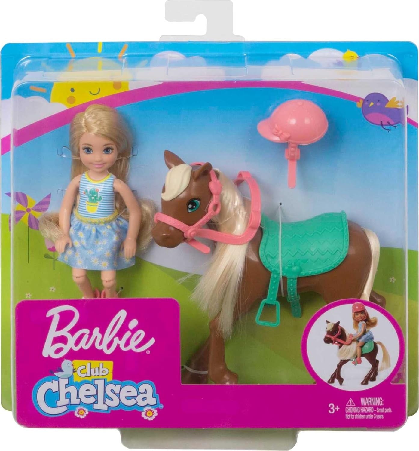 Barbie GHV78 - Club Chelsea Playset con muñeca y caballo, aprox. Juguete de regalo rubia de 15 cm con moda y complementos para niños de 3 a 7 años Naty Shop Dolls