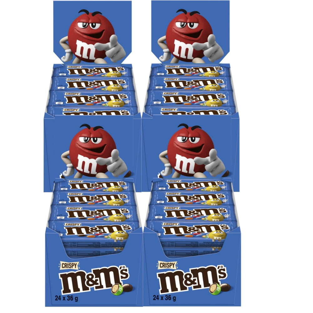 Paquete a granel de chocolate con maní de M&M, 24 x 45 g, lentejas con sabor a maní y chocolate, regalo de chocolate (1080 g), ideal como regalo con temática de fútbol
