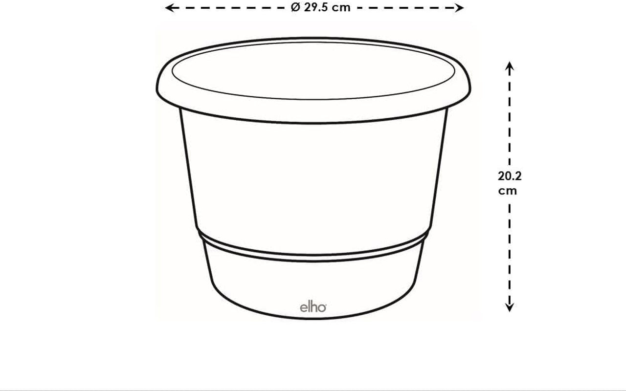elho Amiga Round 30 - Ghiveci pentru flori pentru interior și exterior - 100% plastic reciclat - Ø 29,5 x H 20,2 cm - Bej/Bej Ciupercă