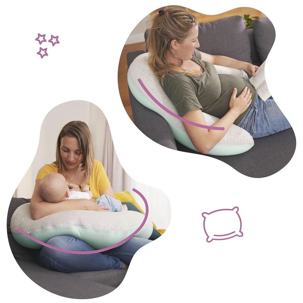 Badabulle Pernă de alăptare și pernă de sarcină pufoasă, 150 cm, include husă, formă ergonomică Accesorii Hrana si Alaptare Bebe Naty Shop
