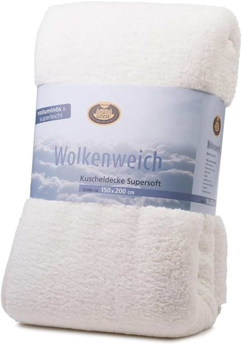Gözze - Cloud pătură moale cuddly, imitație de piele de oaie, 100% poliester (microfibră), 150 X 200 Cm - Camel Plapumi si pilote Naty Shop Lână albă