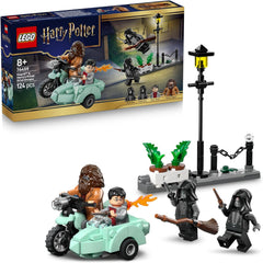 LEGO Harry Potter Hagrids und Harrys Flucht aus dem Ligusterweg - Motorrad Spielzeug mit 4 Minifiguren - 2 Todesser, eine Straßenszene - Geschenk für Mädchen, Jungen und Fans ab 8 Jahren - 76459