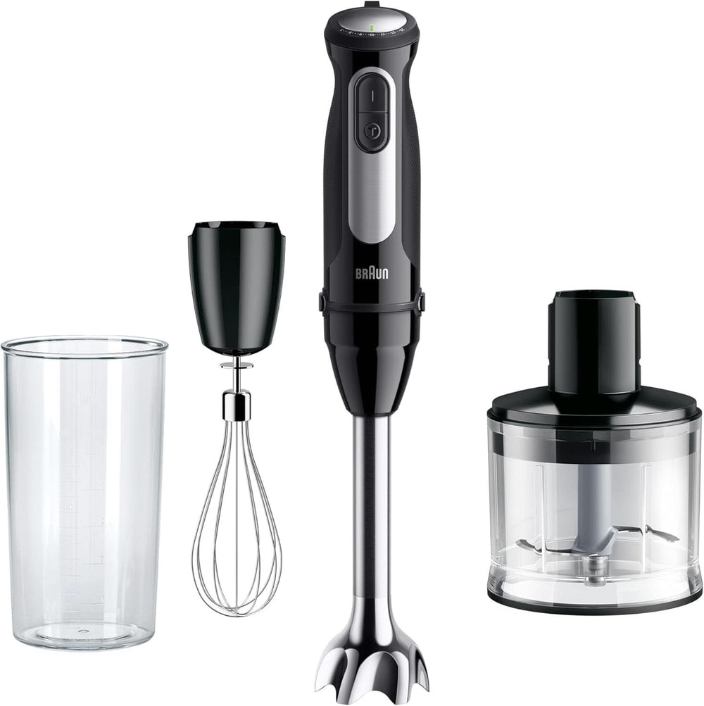 Braun Stabmixer MQ 5200WH - Multiquick 5 Vario Pürierstab Mit Edelstahl Mixfuß, 1000 Watt, Inkl. 600 ml Mix- & Messbecher, Weiß/Grau Kitchen Naty Shop Versión 2024 – Zerkleinerer