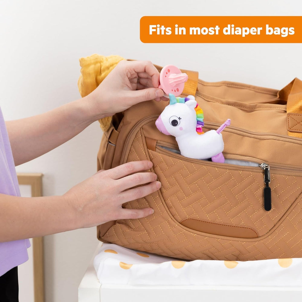Suzetă de pluș Bright Starts SootheMate, Unicorn - Suzetă detașabilă în formă de suzetă pentru nou-născuți și copii mai mari