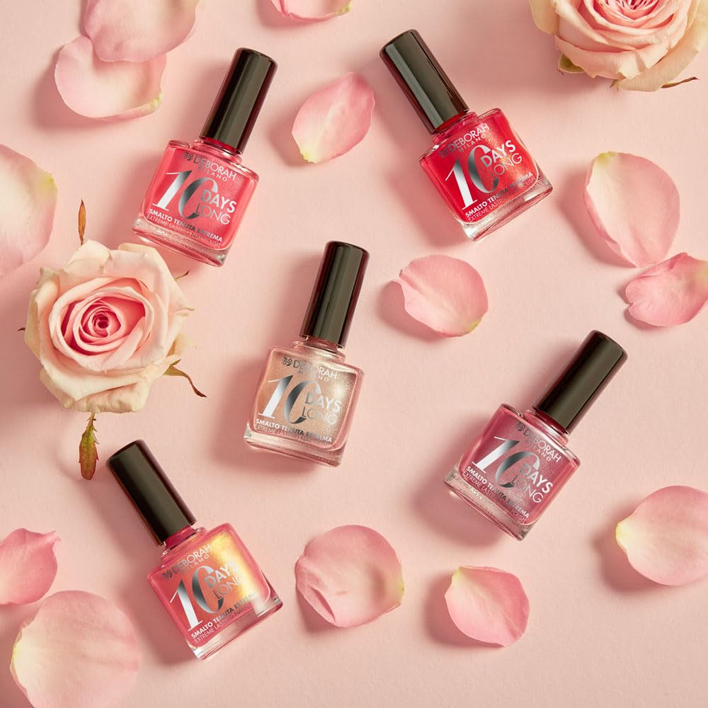 Esmalte de uñas nro. 39 Rojo Geranio, con efecto 10 días, dura hasta 10 días sin retoques ni lámpara UV, para unas uñas cuidadas y brillantes.