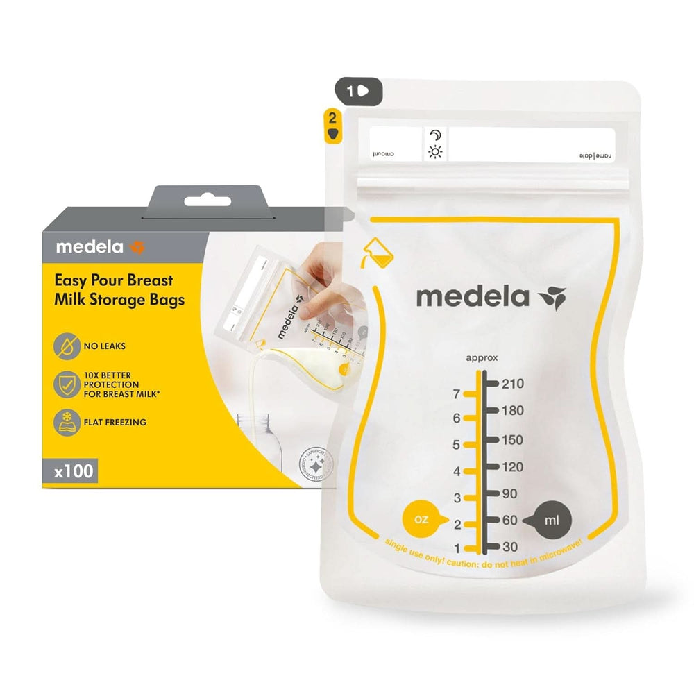 Medela Easy Pour Muttermilchbeutel Zum Einfachen Ausgießen, 100 Stück, 210 Ml, Auslaufsichere Einweg-Muttermilchbeutel Mit Überlaufschutz, Stillhelfer Accesorios Alimentación y Lactancia Bebe Naty Shop 100