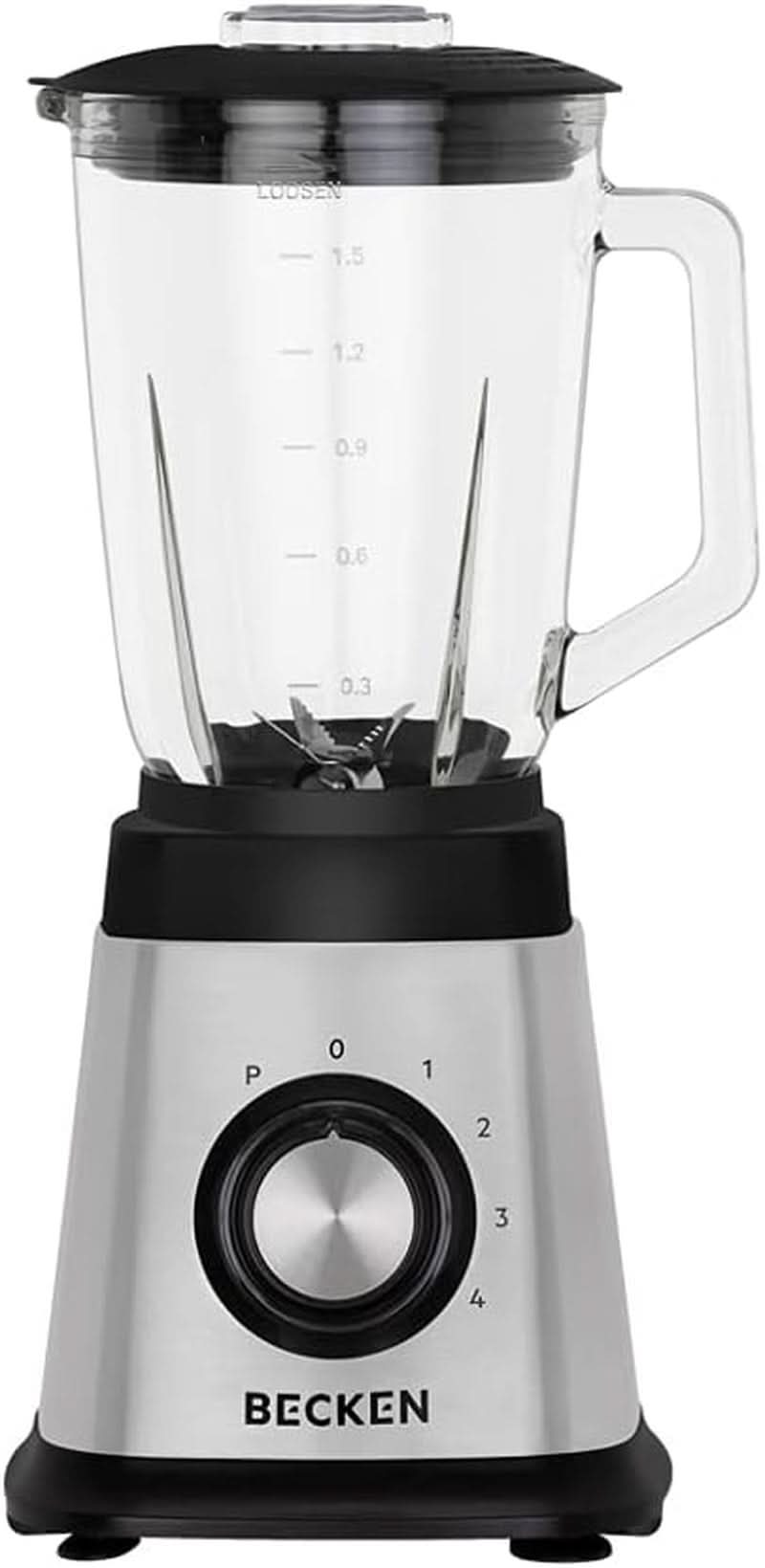 Batidora Aus Glas, 1,5 L, 1000 W, Edelstahl Madre e Hijo Naty Shop